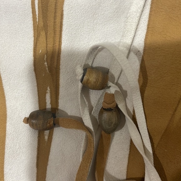 La Matta Italian Suede Tan Cream Asymmetrical Skirt - Picture 9 of 9